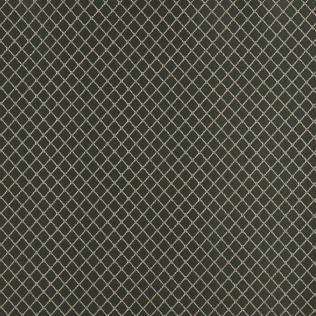 Dark Green And Beige Diamond Jacquard Woven Upholstery Fabric By The Yard 1