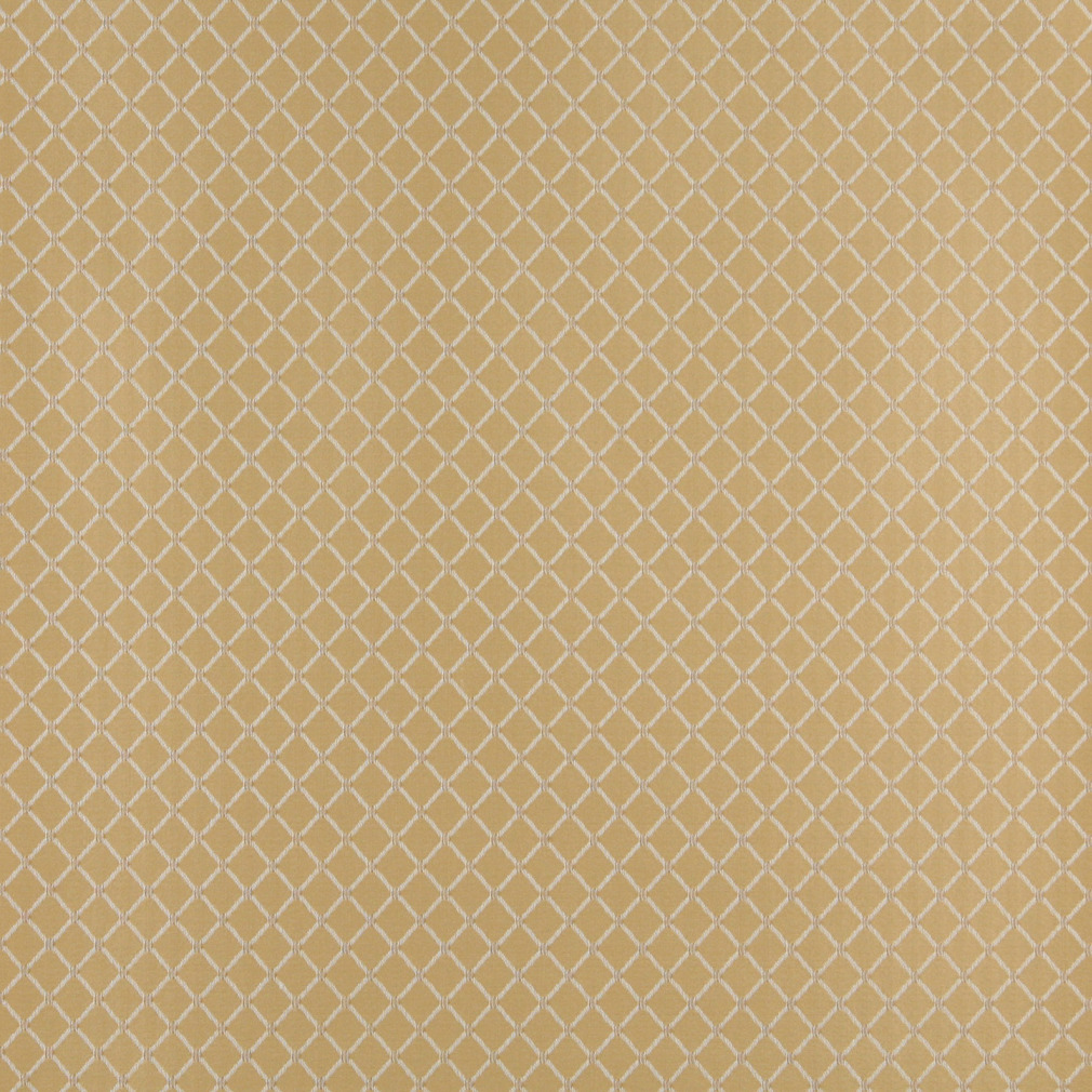 Gold And Off White Diamond Jacquard Woven Upholstery Fabric By The Yard 1