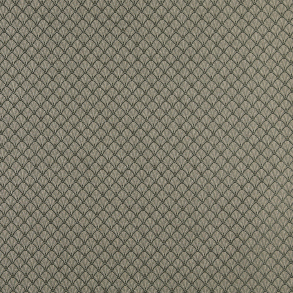 Dark Green And Beige Small Shell Jacquard Woven Upholstery Fabric By The Yard 1