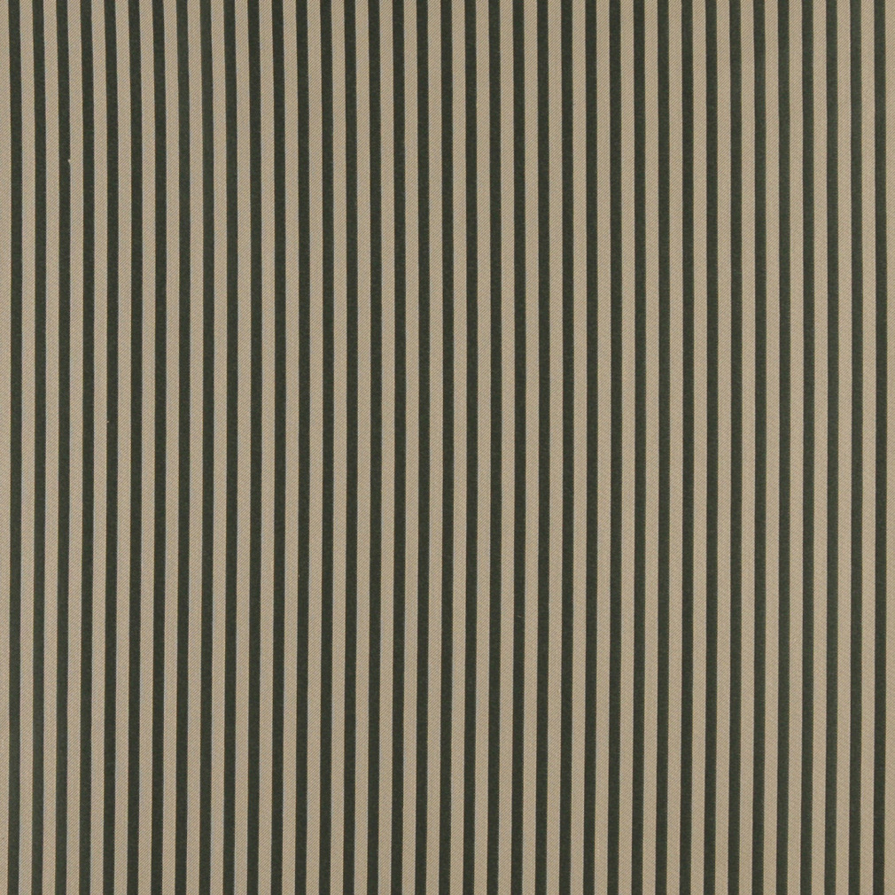 Dark Green And Beige Thin Striped Jacquard Woven Upholstery Fabric By The Yard 1