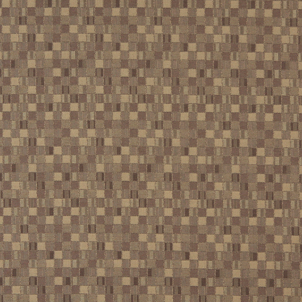 E251 Beige Geometric Boxes Contract Grade Upholstery Fabric By The Yard 1