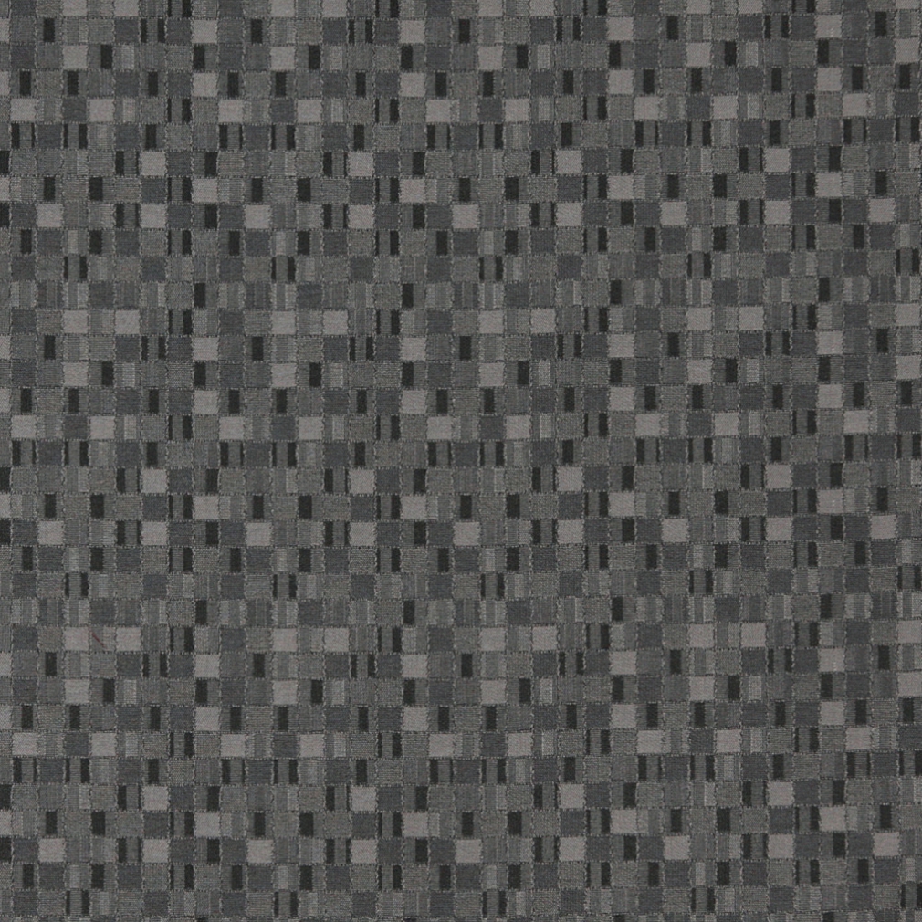 Black And Grey Geometric Boxes Contract Upholstery Fabric By The Yard 1