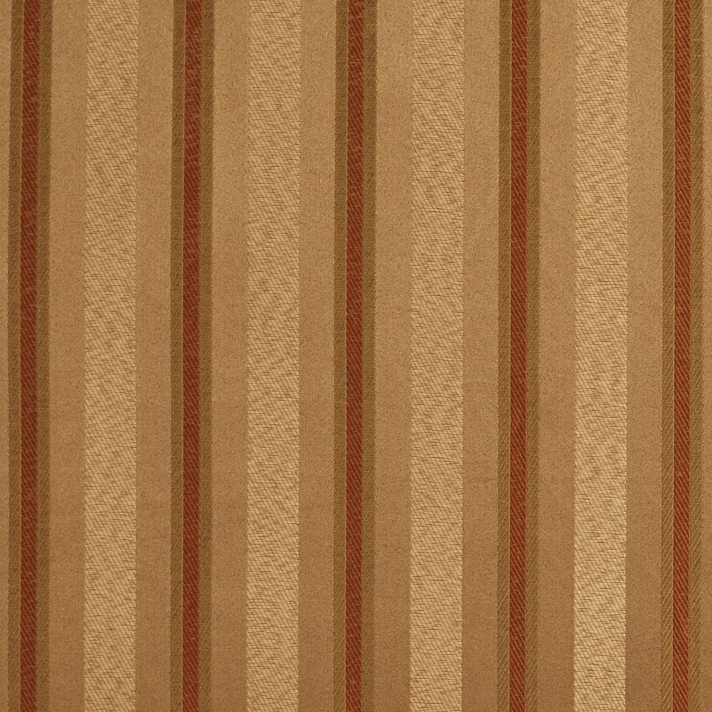 E625 Striped Green, Brown And Gold Damask Upholstery Fabric By The Yard 1