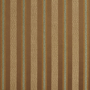 E630 Striped Brown, Green And Gold Damask Upholstery Fabric By The Yard