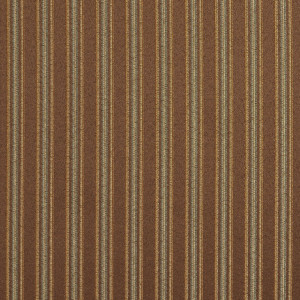 E654 Striped Brown, Green And Gold Damask Upholstery Fabric By The Yard