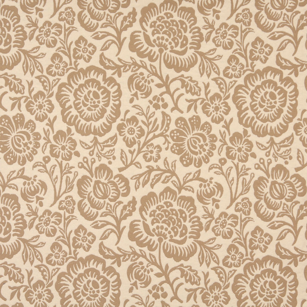 F401 Beige And Tan Floral Matelasse Reversible Upholstery Fabric By The Yard 1
