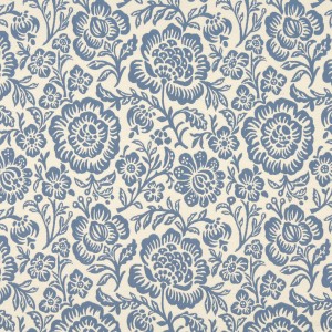 F404 Blue And Beige Floral Matelasse Reversible Upholstery Fabric By The Yard