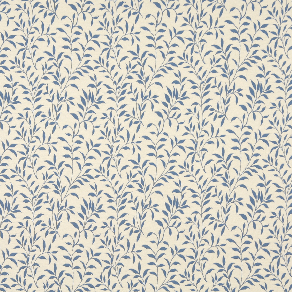 F414 Blue And Beige Floral Matelasse Reversible Upholstery Fabric By The Yard 1