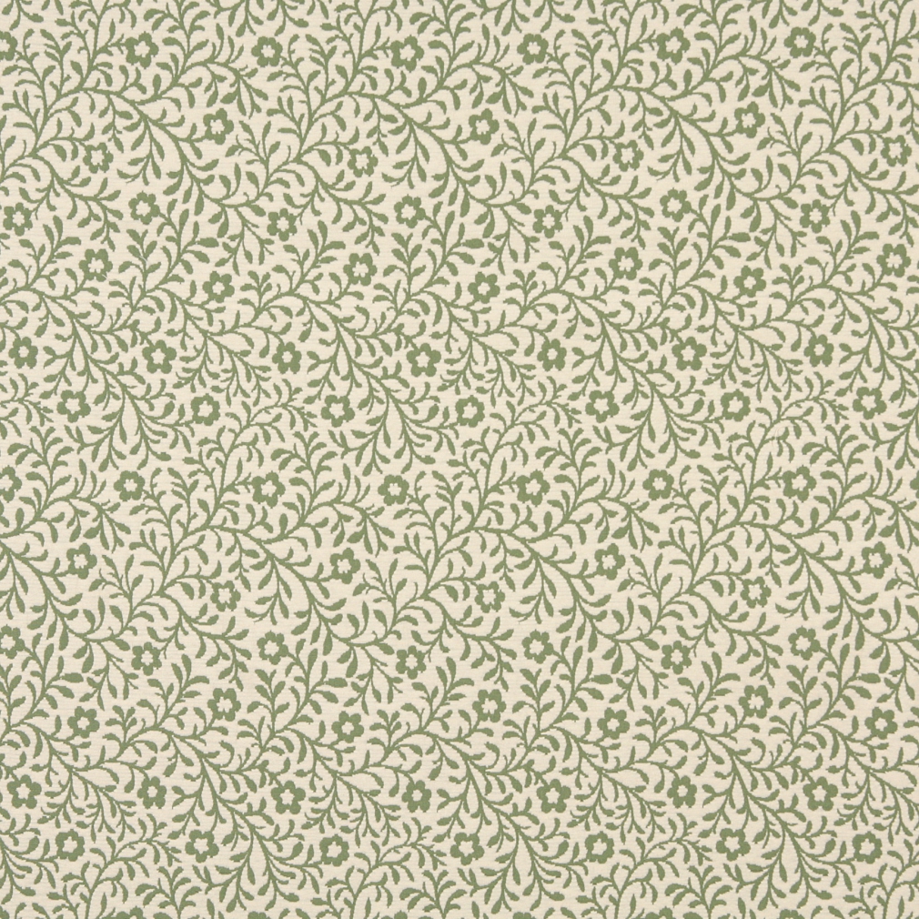 F419 Green And Beige Floral Matelasse Reversible Upholstery Fabric By The Yard 1