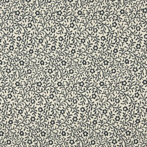 F421 Navy Blue And Beige Floral Reversible Upholstery Fabric By The Yard