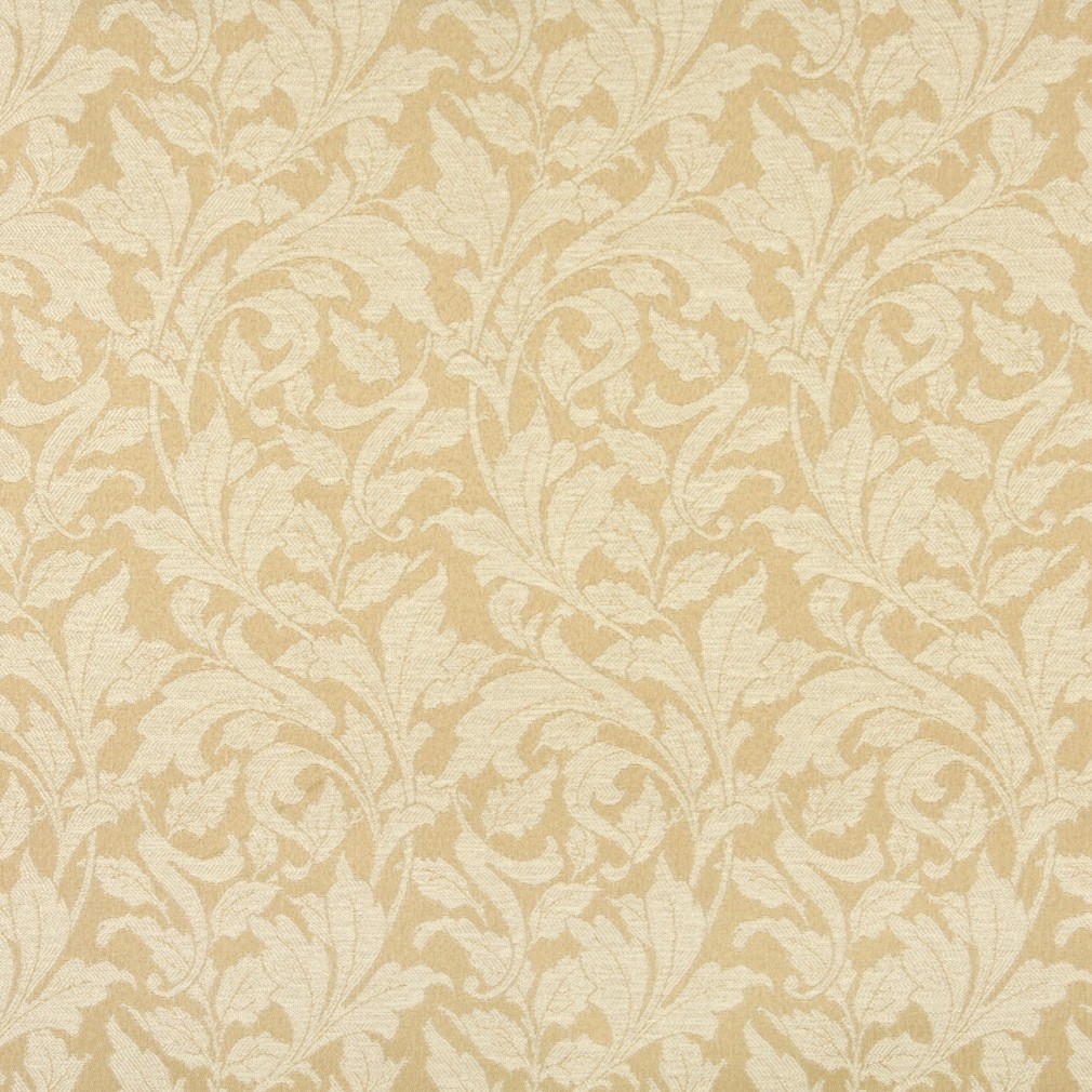 Beige, Floral Leaf Outdoor Indoor Woven Fabric By The Yard 1