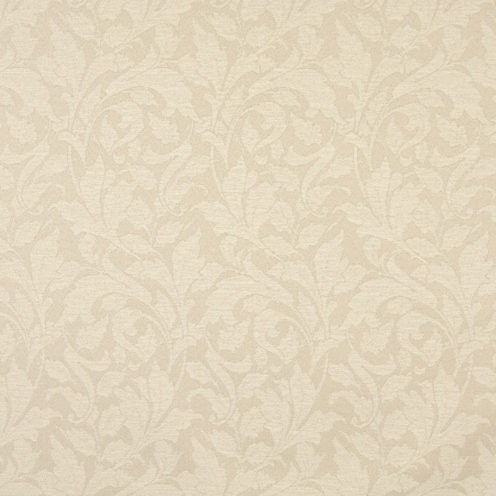 Ivory, Floral Leaf Outdoor Indoor Woven Fabric By The Yard 1