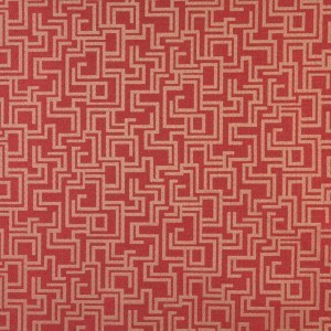 Red, Geometric Outdoor Indoor Woven Fabric By The Yard
