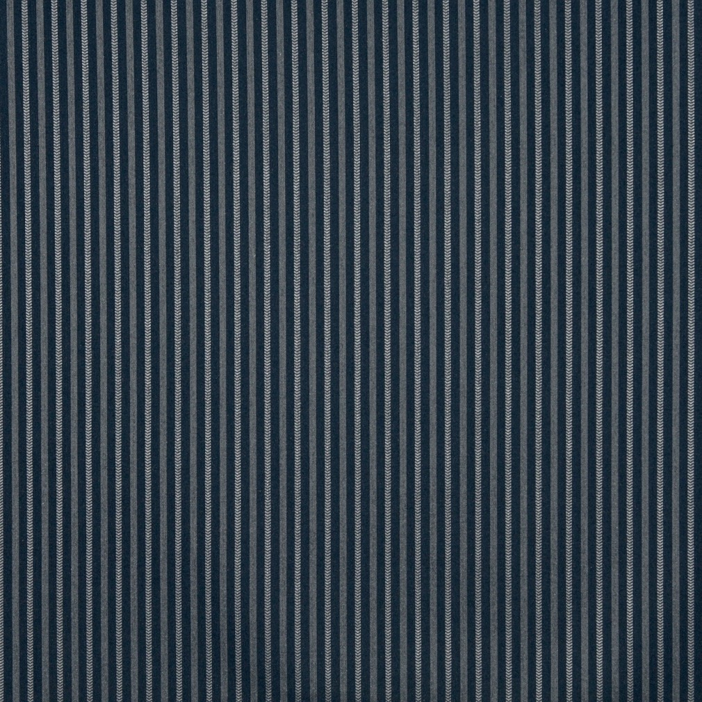 Navy Blue, Striped Crypton Contract Grade Upholstery Fabric By The Yard 1