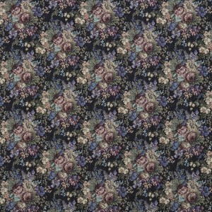 Blue, Green And Burgundy, Floral Tapestry Upholstery Fabric By The Yard