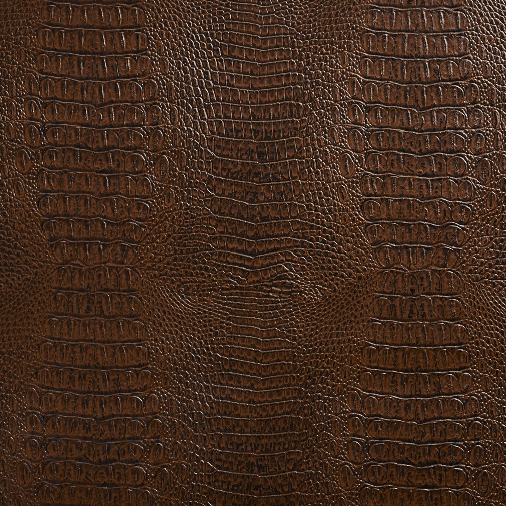 G033 Brown, Crocodile Faux Leather Vinyl By The Yard 1