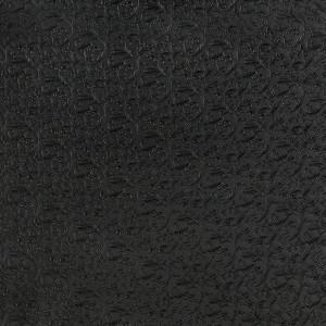 Black, Metallic Raised Floral Vines Upholstery Faux Leather By The Yard