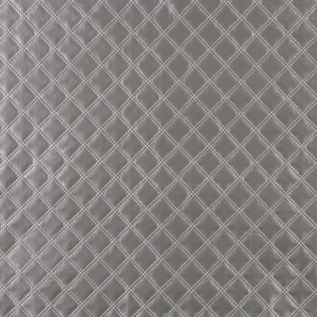 G356 Silver, Shiny Metallic Diamonds Upholstery Faux Leather By The Yard 1
