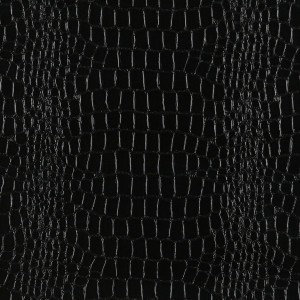 Black, Shiny Alligator Look Upholstery Faux Leather By The Yard