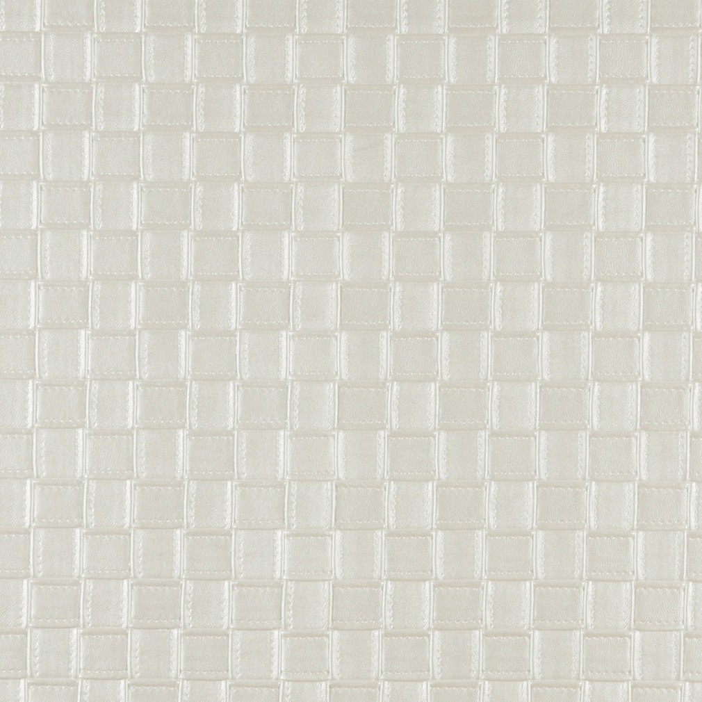 G659 Pearl, Shiny Basket Woven Look Upholstery Faux Leather By The Yard 1
