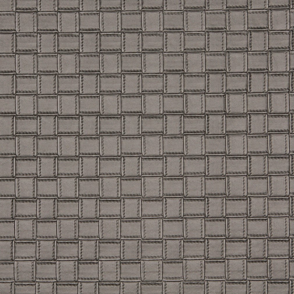 G660 Silver, Metallic Basket Woven Look Upholstery Faux Leather By The Yard 1