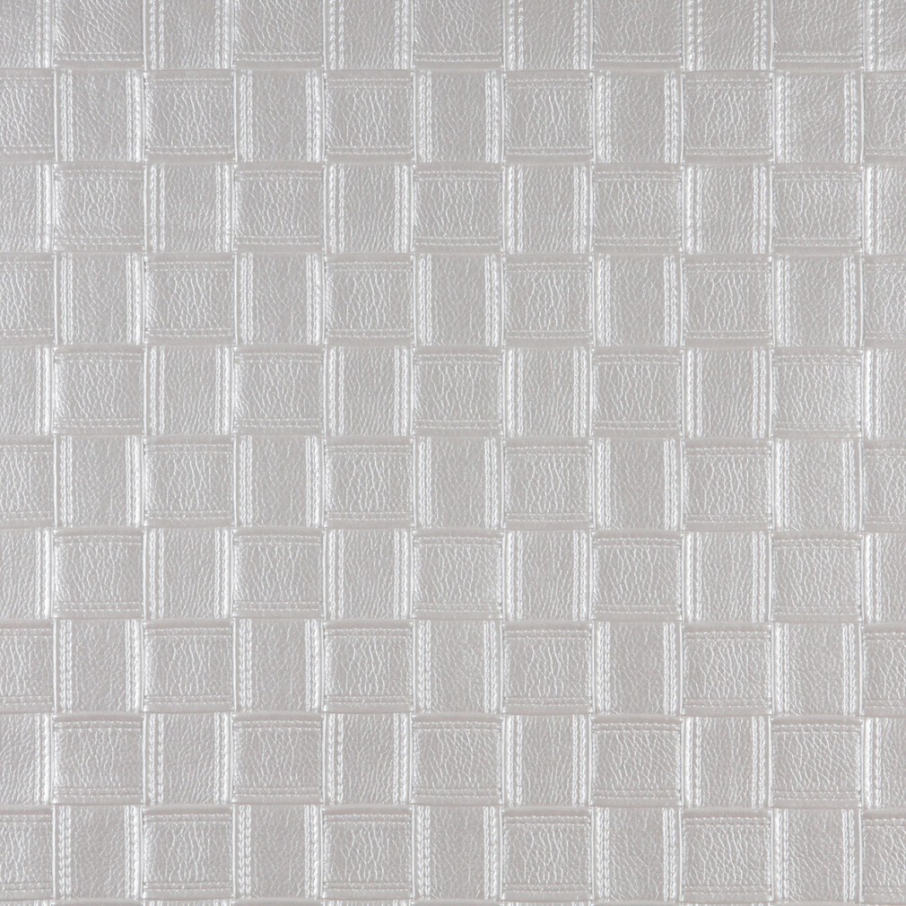 G694 Pearl, Shiny Basket Woven Look Upholstery Faux Leather By The Yard 1