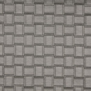 G696 Silver, Metallic Basket Woven Look Upholstery Faux Leather By The Yard