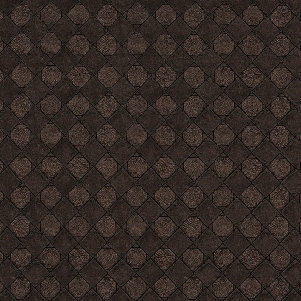 G794 Bronze Metallic Diamonds and Squares Upholstery Faux Leather By The Yard 