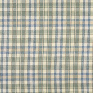 Blue, Beige And Green, Textured Plaid Upholstery Grade Fabric By The Yard