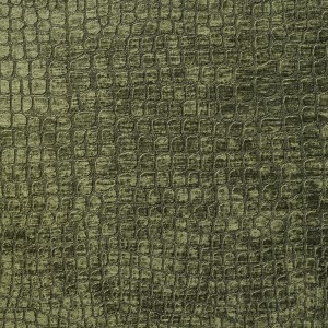 Dark Green Textured Alligator Shiny Woven Velvet Upholstery Fabric By The Yard