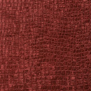 Burgundy Textured Alligator Shiny Woven Velvet Upholstery Fabric By The Yard