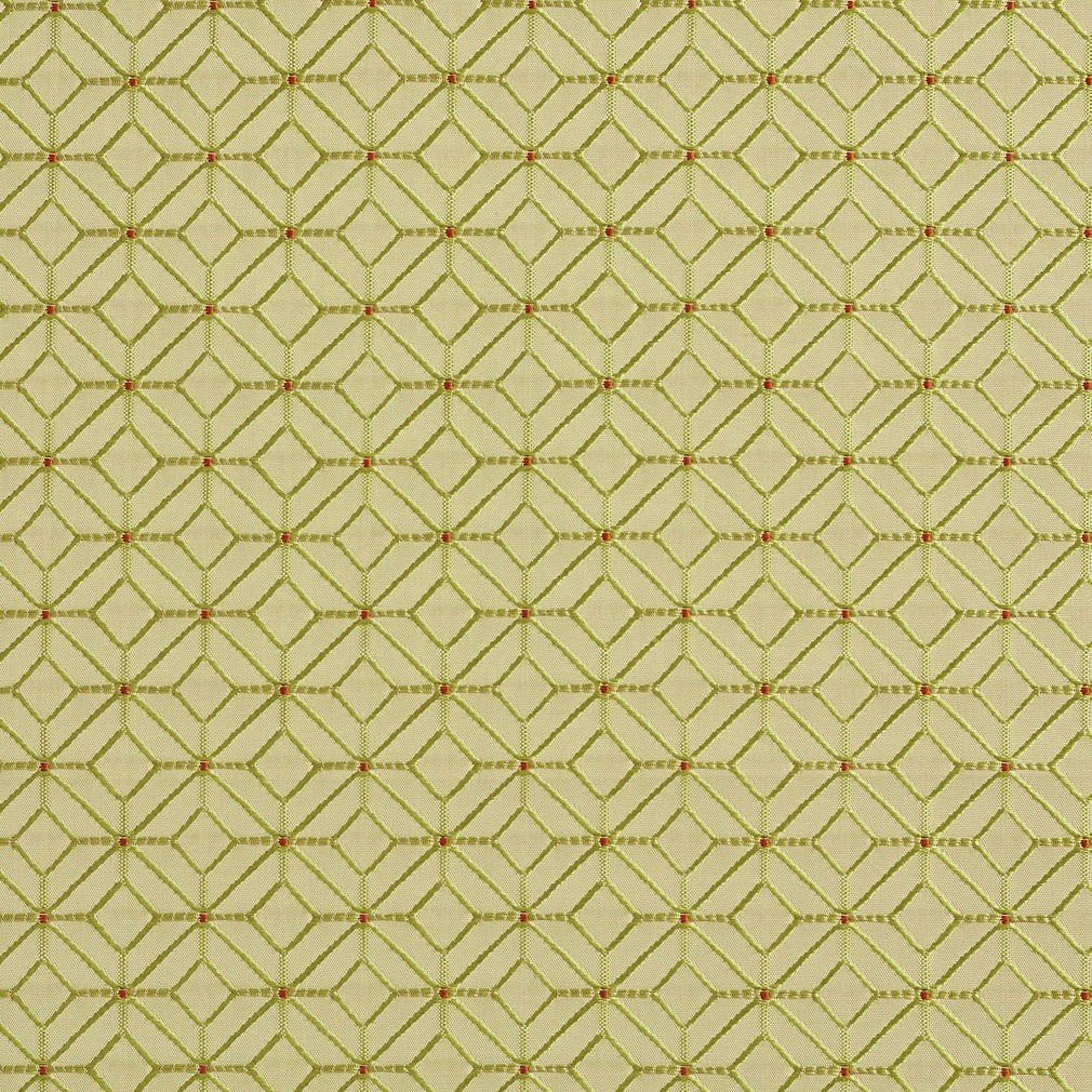 Green And Orange Geometric Small Scale Diamonds Upholstery Fabric By The Yard 1