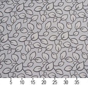 Black And Silver Large Scale Leaves Upholstery Fabric By The Yard