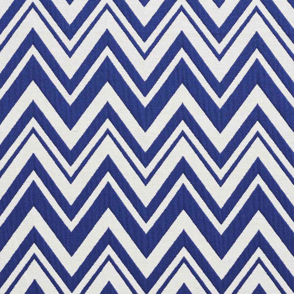 Navy And White Zig Zag Chevron Upholstery Fabric By The Yard 1