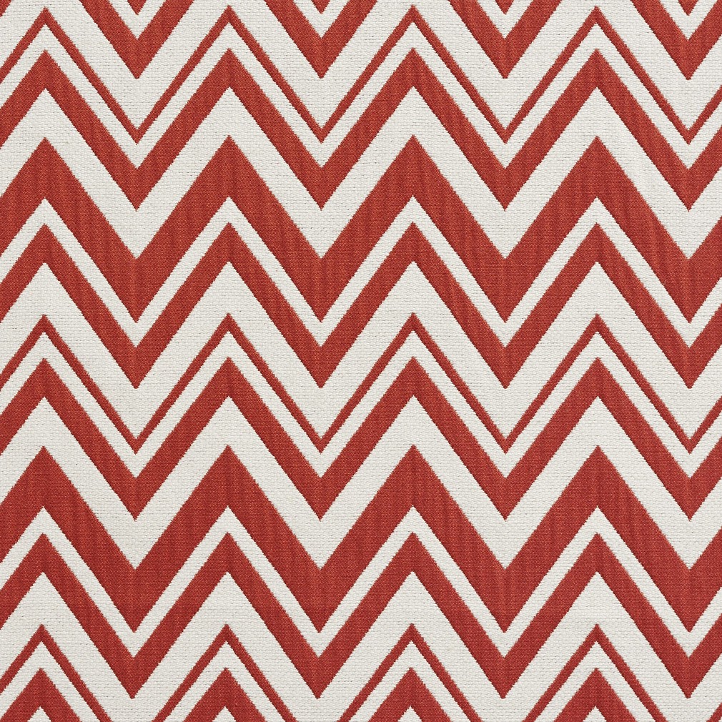 Red And White Zig Zag Chevron Upholstery Fabric By The Yard 1