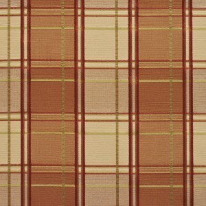 Peach, Green And Wine Multi Color Plaid Silk Look Upholstery Fabric By The Yard
