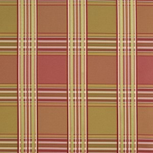 Pink, Peach And Green Shiny Plaid Silk Look Upholstery Fabric By The Yard