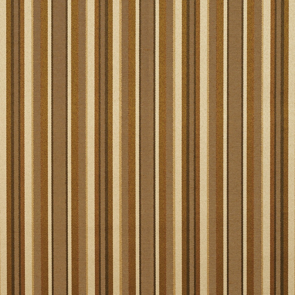 Gold And Brown Shiny Thin Striped Silk Look Upholstery Fabric By The Yard 1