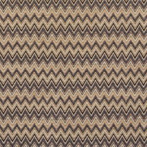 Blue And Gold Chevron Woven Upholstery Fabric By The Yard