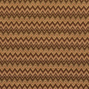 Brown , Beige, Red And Green Chevron Upholstery Fabric By The Yard