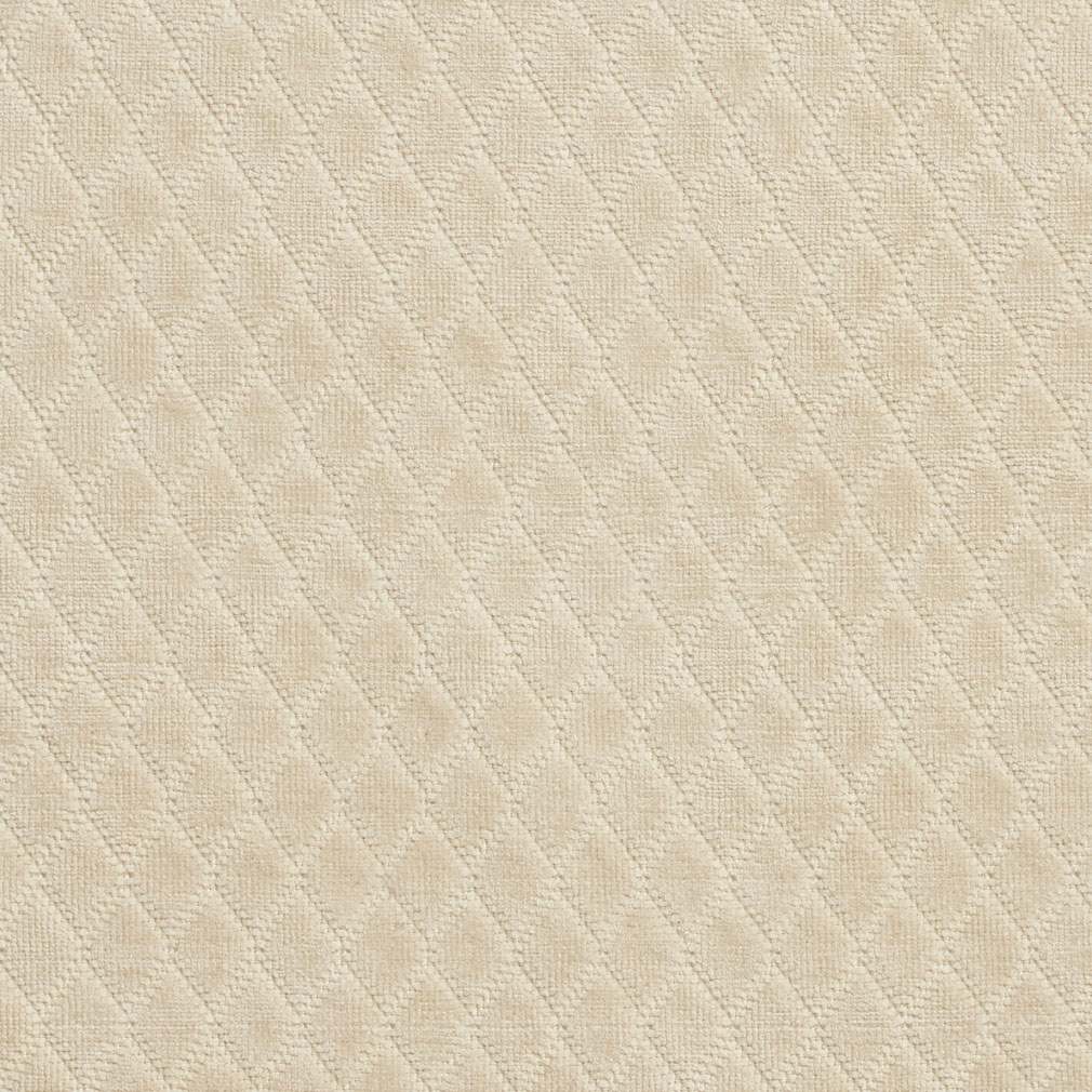 A912 Ivory Diamond Stitched Velvet Upholstery Fabric