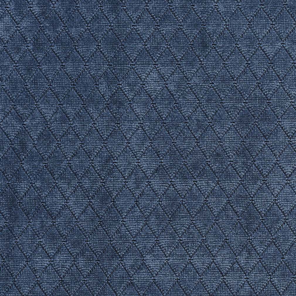 A919 Blue Diamond Stitched Velvet Upholstery Fabric