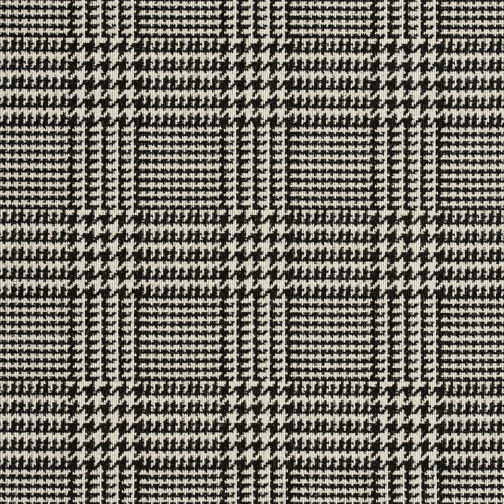 A940 Classic Black and White Houndstooth Woven Jacquard Upholstery Fabric