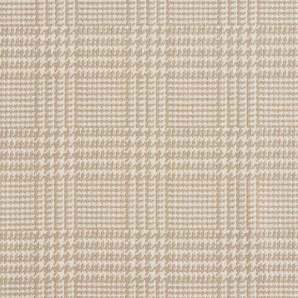 A942 Beige Houndstooth Woven Jacquard Upholstery Fabric