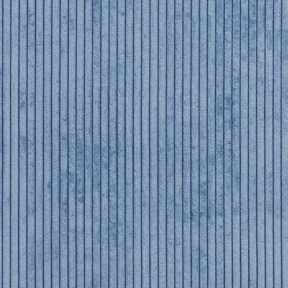 B0700C Blue Corduroy Striped Soft Velvet Upholstery Fabric