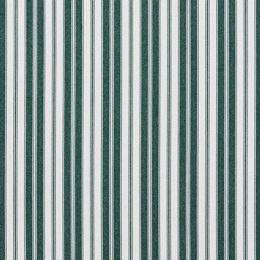Green, Ticking Striped Indoor Outdoor Acrylic Upholstery Fabric By The Yard 1