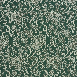 Green, Contemporary Floral Jacquard Woven Upholstery Fabric By The Yard