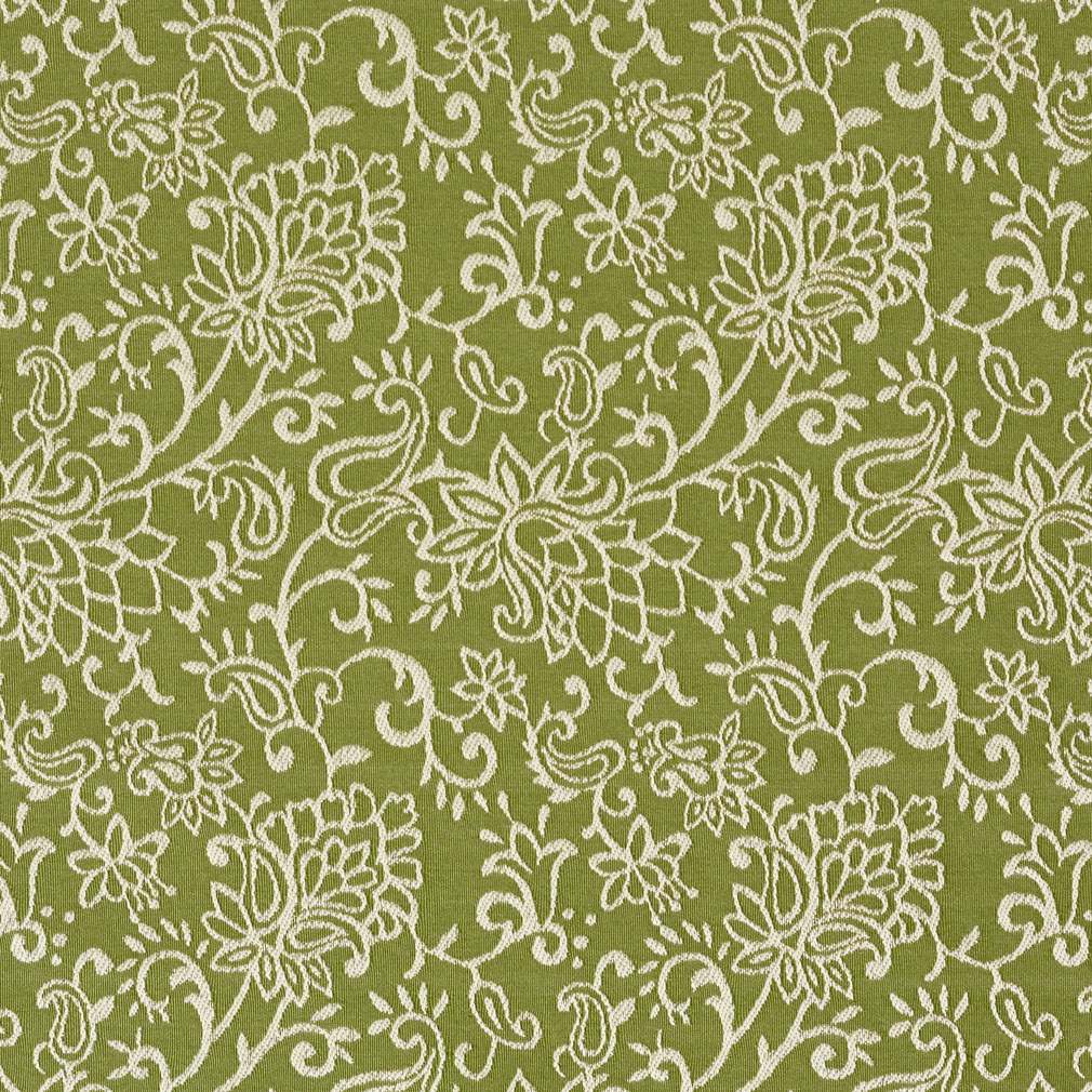Light Green, Contemporary Floral Jacquard Woven Upholstery Fabric By The Yard 1