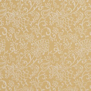 Gold, Contemporary Floral Jacquard Woven Upholstery Fabric By The Yard