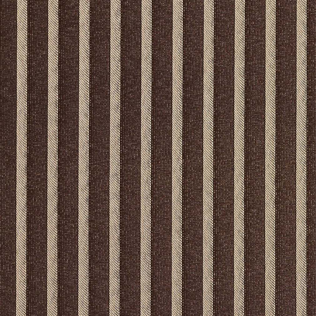 Brown, Striped Jacquard Woven Upholstery Fabric By The Yard 1